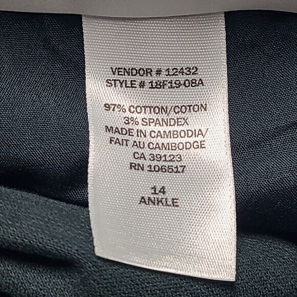 Northern Reflections Jeans Womens 14 Essential Slim Green Corduroy Boho Pants - Picture 7 of 10